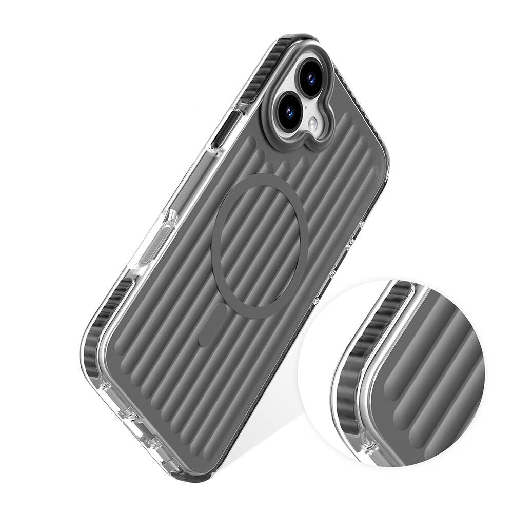 iPhone 16 Kılıf M-safe Şarj Özellikli Oyuklu Tasarım Mutural Bumpy Clear Kılıf iPhone 16 Kılıf M-safe Şarj Özellikli Oyuklu Tasarım Mutural Bumpy Clear Kılıf